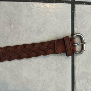 Braided Brown Leather Belt American Eagle